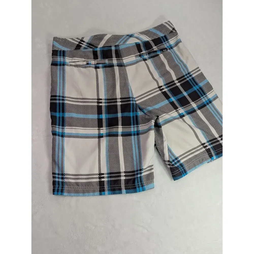 Hurley Phantom Boardshorts Mens 36 Blue Plaid Stretch Swim Trunks